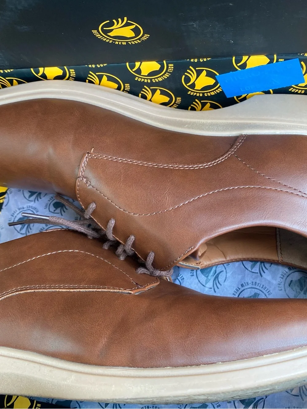 Deer Stags Men's Tan/Brown Derby Shoes
